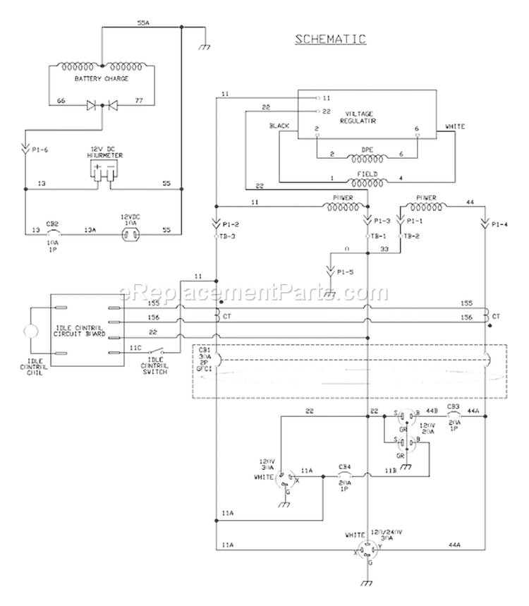 Page E Diagram and Parts List for 1933-0  Briggs and Stratton Generator